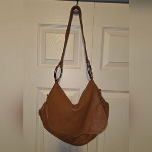 Chi by Carlos Falchi Genuine Leather Satchel Brown/Tan